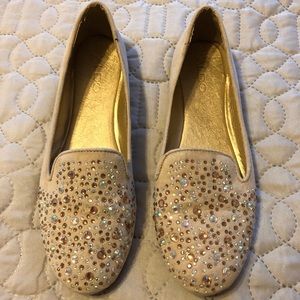 Aldo light pink flats with gem detail
